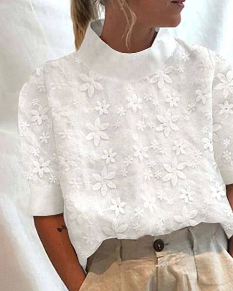 Heidi | Elegant feeding top with stand-up collar