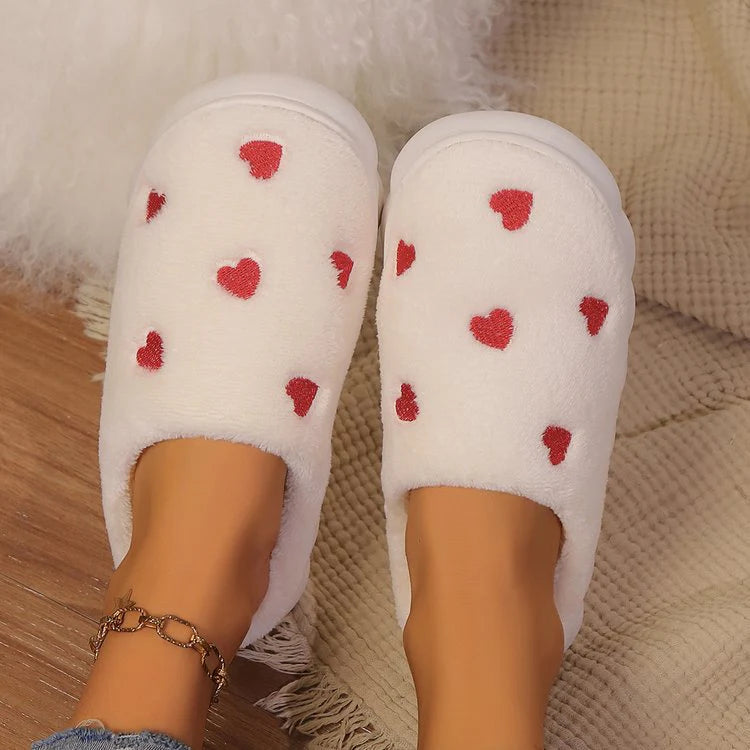 Lana - Morbide Pantofole da Donna con Motivo a Cuori