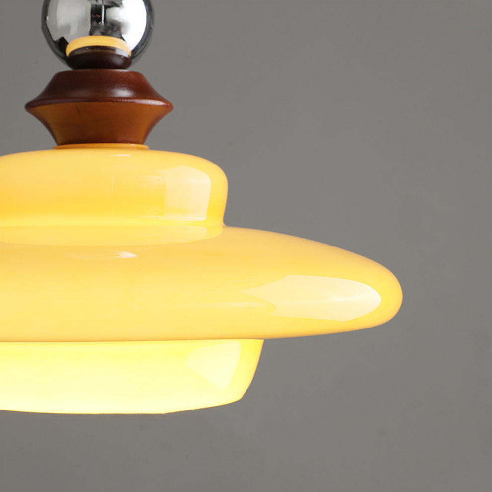 LumoVita | Lampada a sospensione da tavolo da pranzo in vetro medievale | Beige