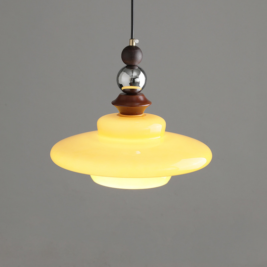 LumoVita | Lampada a sospensione da tavolo da pranzo in vetro medievale | Beige