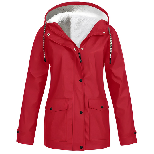 Lara - Waterproof Women's Raincoat with Fleece Lining and Hood