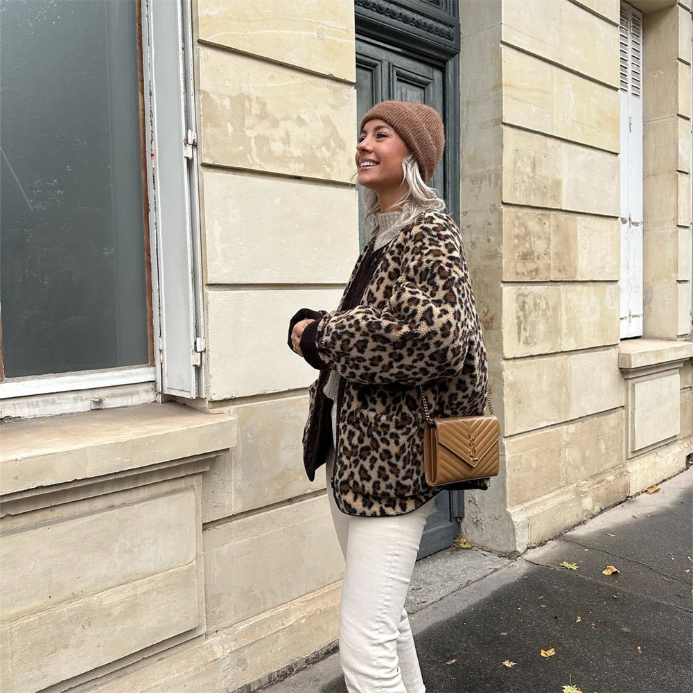 Luna - Giacca Donna alla Moda con Stampa Leopardo per Look Invernali Eleganti