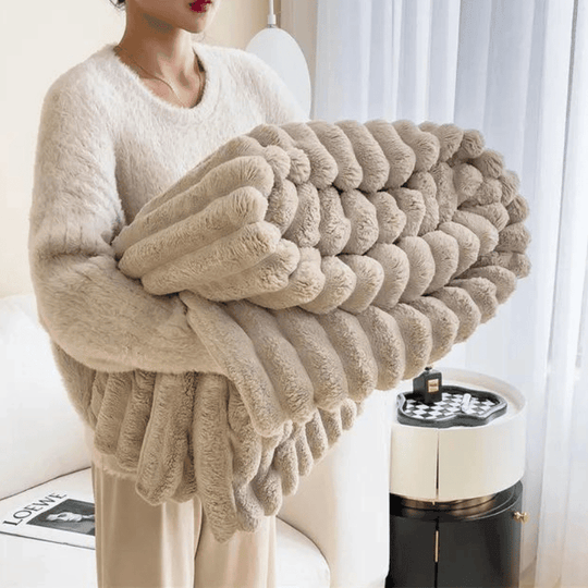 Celeste | Luxe chenille living blanket | Beige