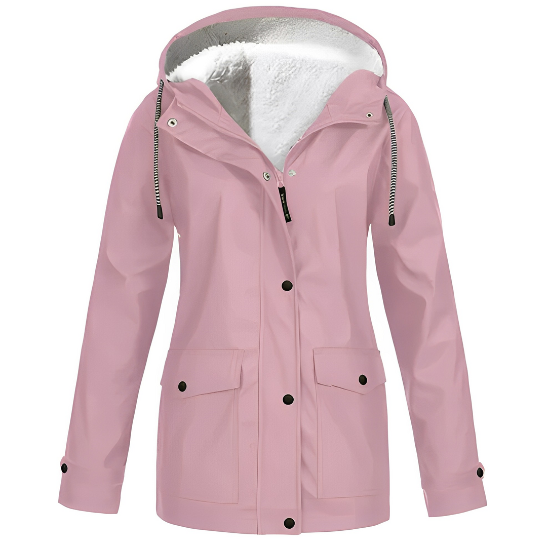 Lara - Waterproof Women's Raincoat with Fleece Lining and Hood