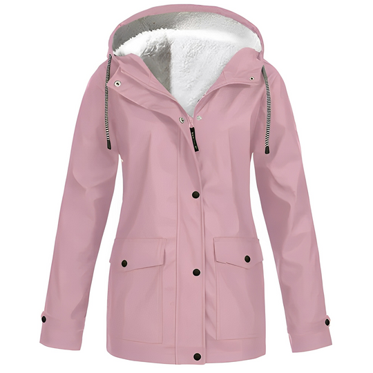 Lara - Waterproof Women's Raincoat with Fleece Lining and Hood