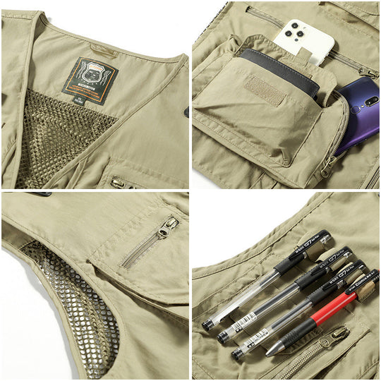 Lars Duurzaam outdoorvest geschikt voor wandelen, vissen en kamperen.

