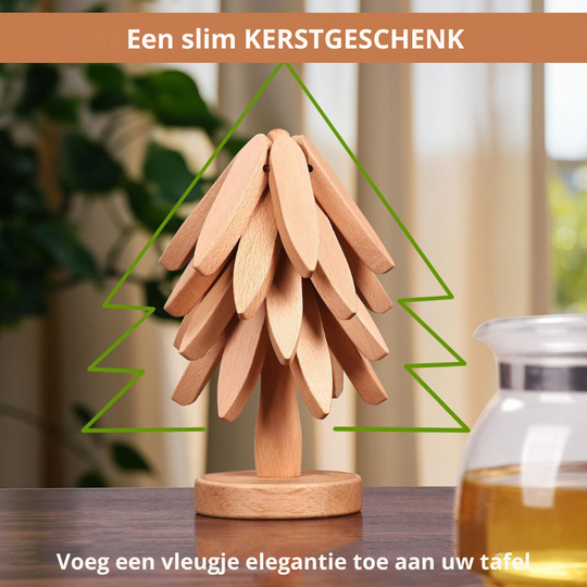 Noëlle | Christmas coaster set 4-in-1 | Beige