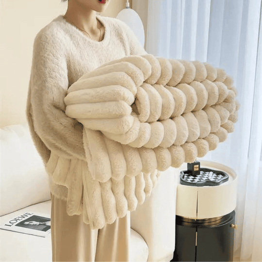 Celeste | Luxe chenille living blanket | Beige
