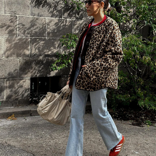 Luna - Giacca Donna alla Moda con Stampa Leopardo per Look Invernali Eleganti