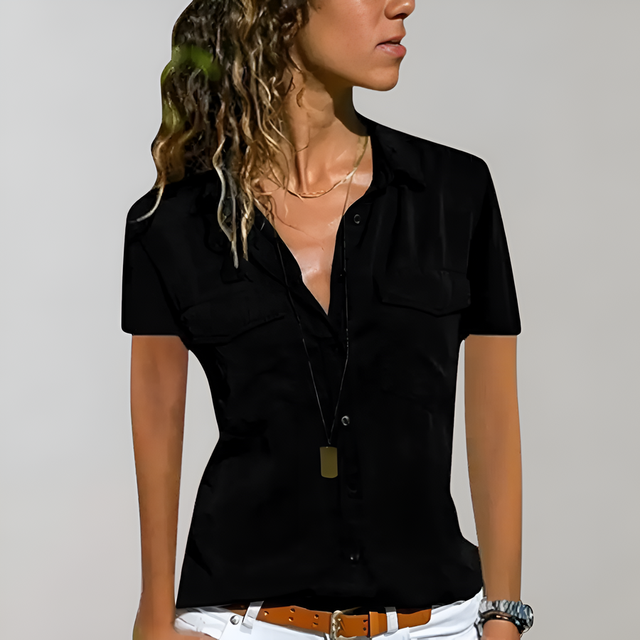 Romy | Camicetta elegante con maniche corte