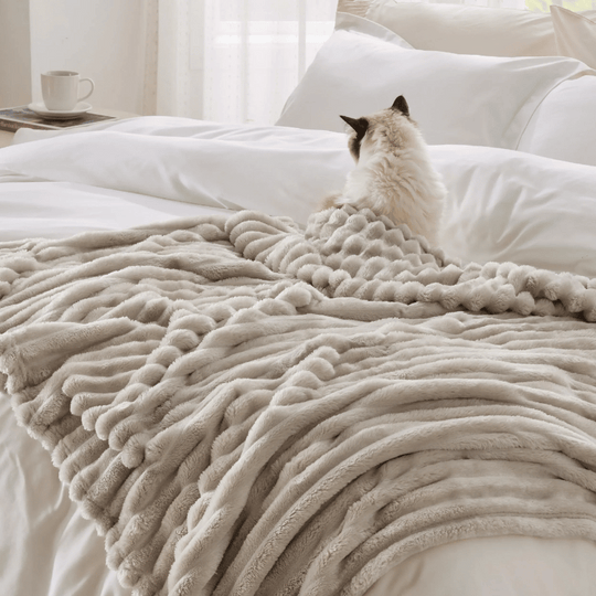 Celeste | Luxe chenille living blanket | Beige