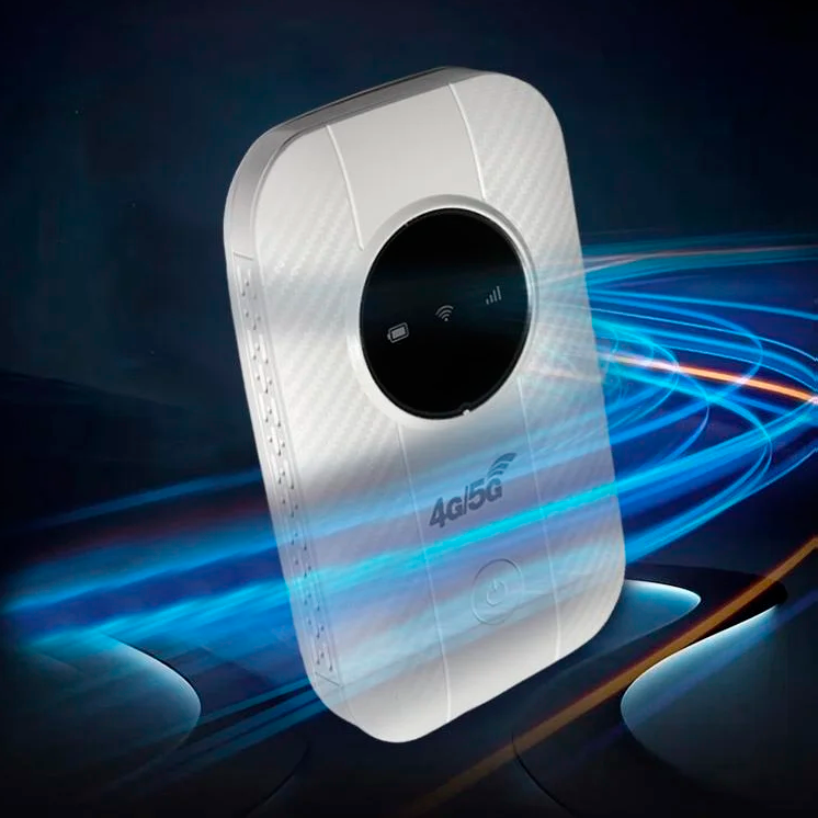 Close-up van de router met zichtbaar LED-scherm.