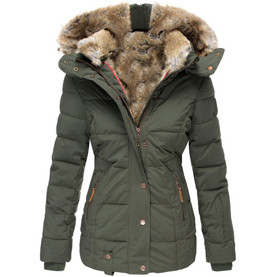Sanne Dames Winterjas die ultieme warmte biedt, afgewerkt met zachte voering en trendy knoopdetails.