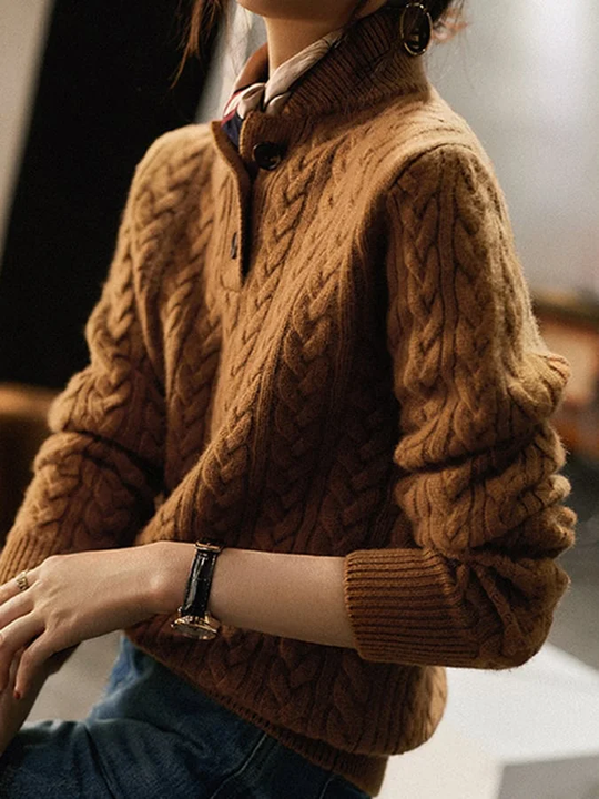Emma | Women's Classic Turtleneck | Brown