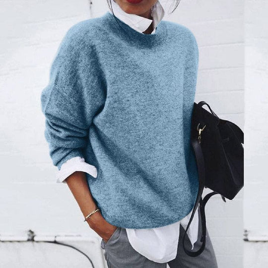 2-in-1 sweater met ingebouwd overhemd voor een gelaagd effect.