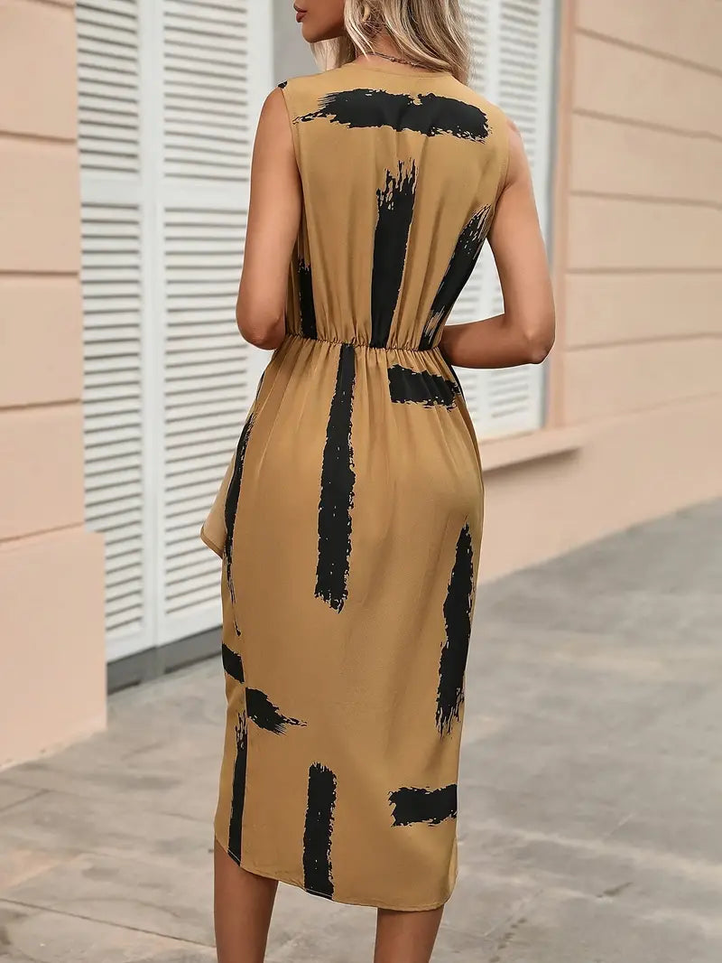 Vienna - Wickelkleid mit abstraktem Muster und Rüschen