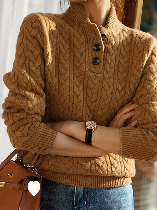Emma | Women's Classic Turtleneck | Brown