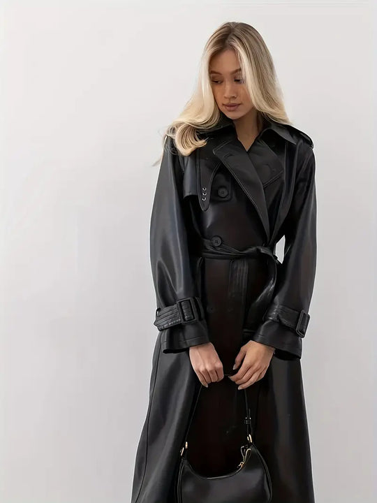 Lange trenchcoat Milou voor dames, ontworpen voor een elegante en moderne uitstraling.