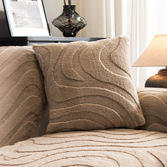 PureLuxe | Copripoltrona in jacquard di peluche | Bianco