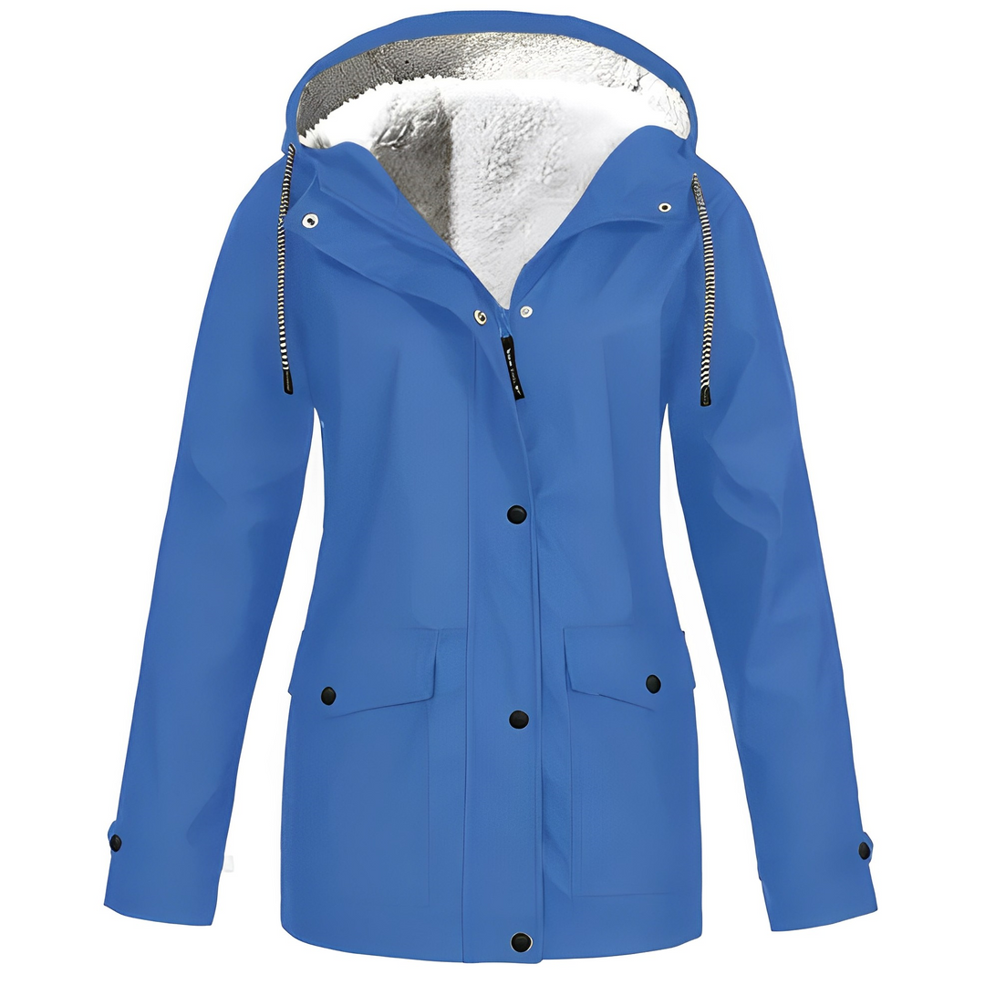 Lara - Waterproof Women's Raincoat with Fleece Lining and Hood