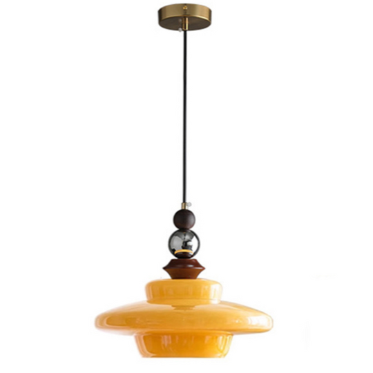 LumoVita | Lampada a sospensione da tavolo da pranzo in vetro medievale | Beige
