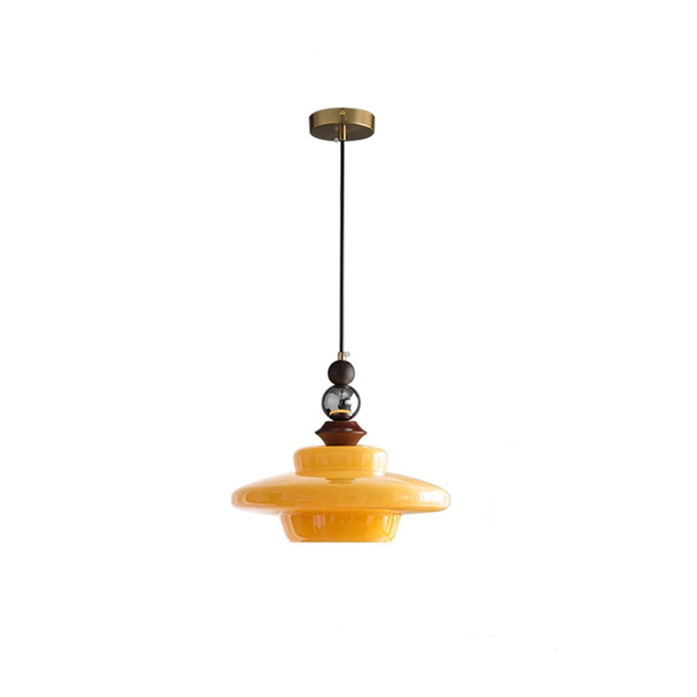 LumoVita | Lampada a sospensione da tavolo da pranzo in vetro medievale | Beige