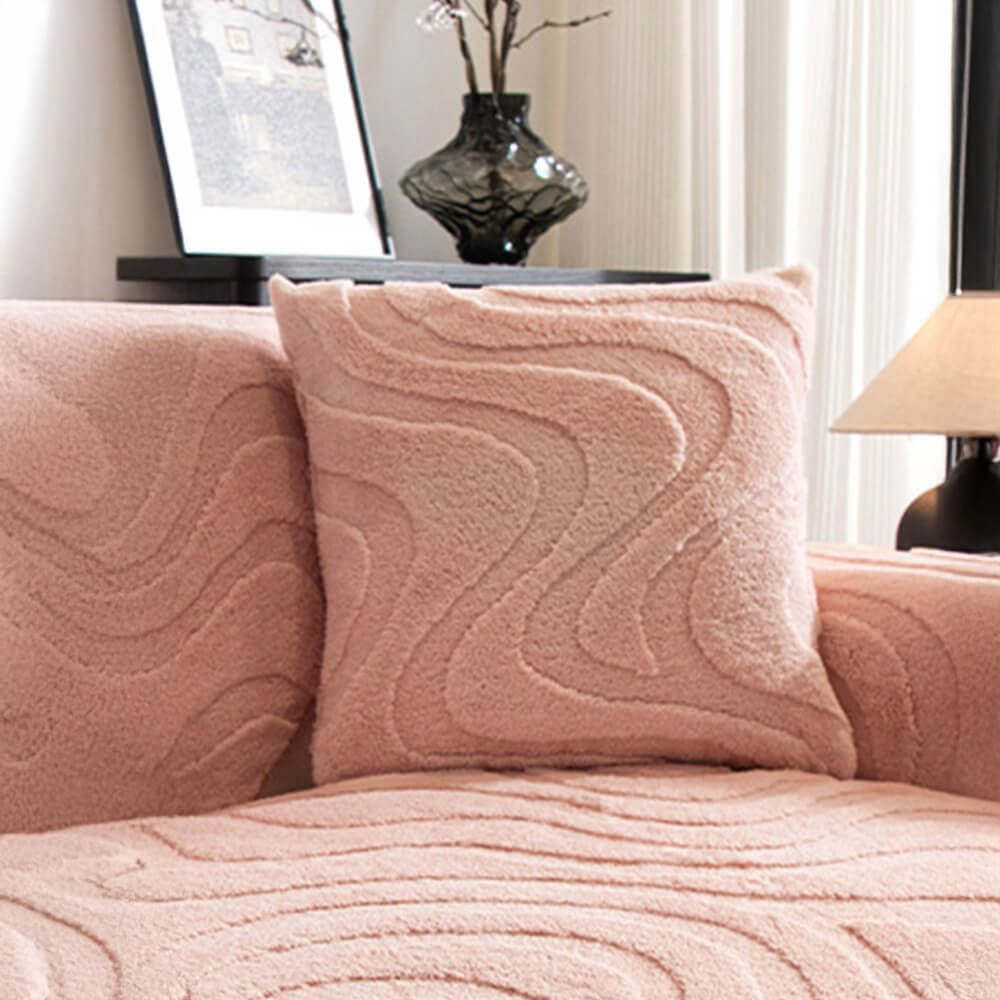 PureLuxe | Copripoltrona in jacquard di peluche | Bianco