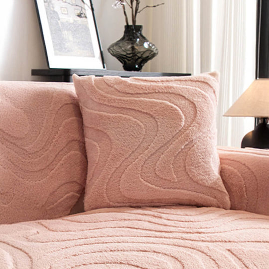 PureLuxe | Copripoltrona in jacquard di peluche | Bianco
