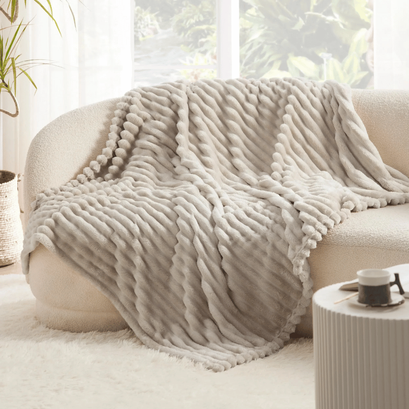 Celeste | Luxe chenille living blanket | Beige