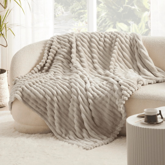 Celeste | Luxe chenille living blanket | Beige