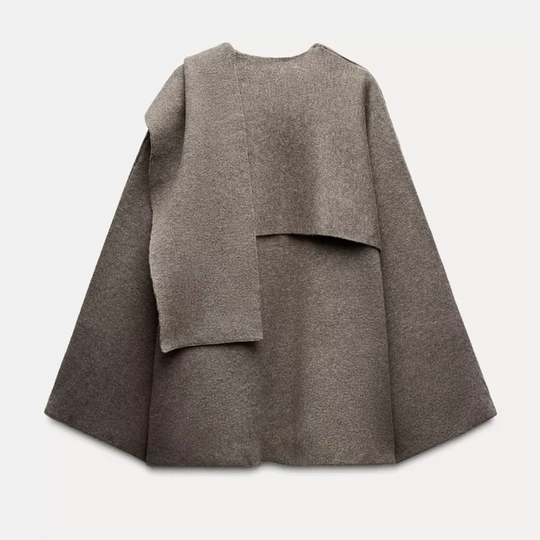 Celina | Top Mantella Asimmetrico da Donna | Grigio Scuro