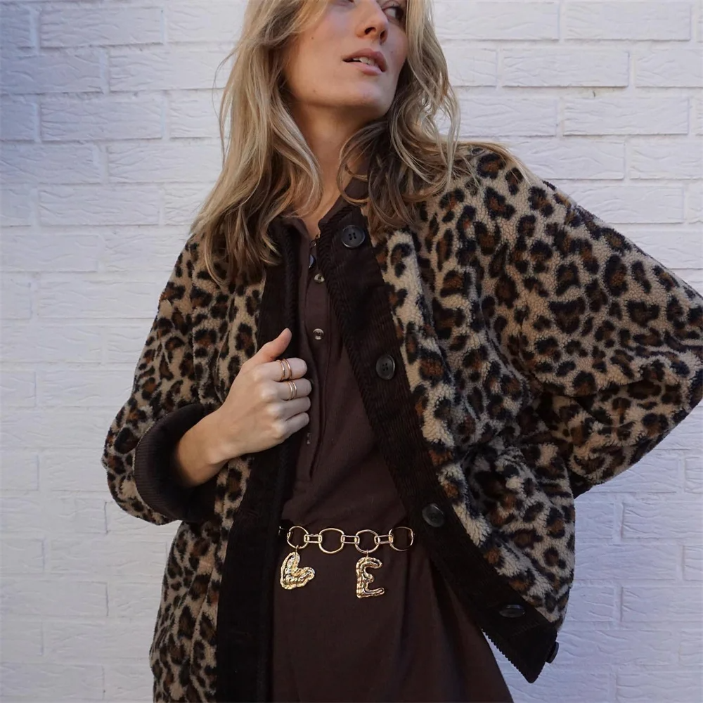 Luna - Giacca Donna alla Moda con Stampa Leopardo per Look Invernali Eleganti
