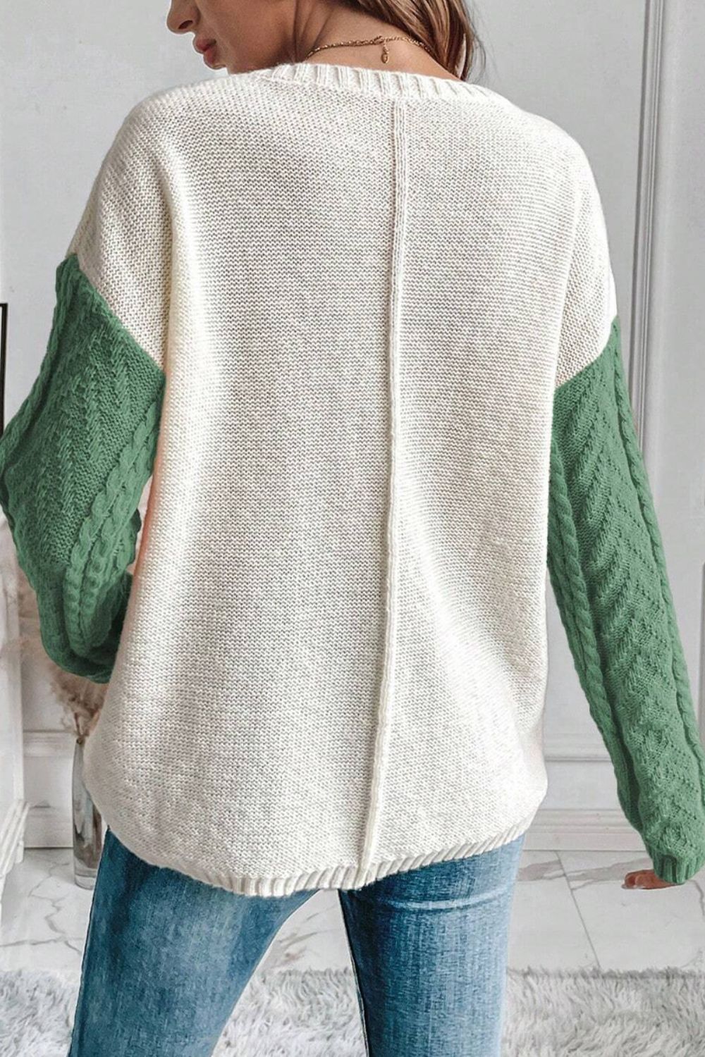 Callie - Trendiger Colour-Block-Pullover mit Rundhalsausschnitt und langen Ärmeln