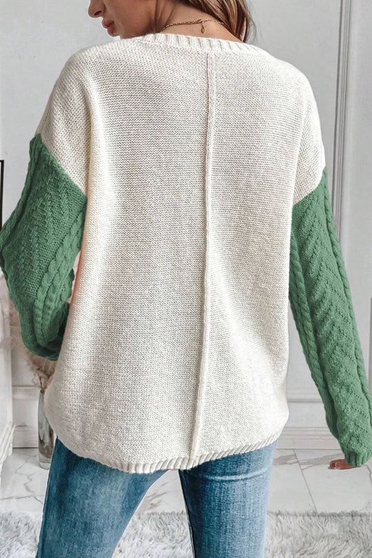 Callie - Trendiger Colour-Block-Pullover mit Rundhalsausschnitt und langen Ärmeln