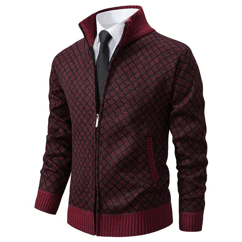 Slim-fit herentrui met elastische boorden en stijlvolle kraag.
