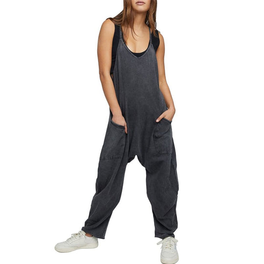 SimpliciFit - Tuta minimalista con scollo a V per donna