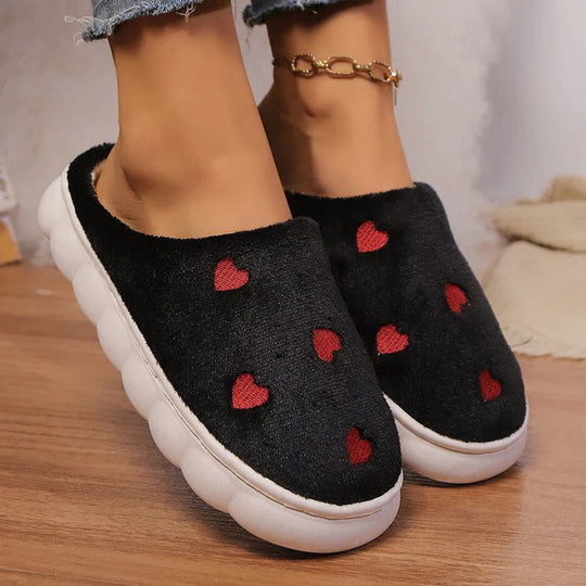 Lana - Morbide Pantofole da Donna con Motivo a Cuori