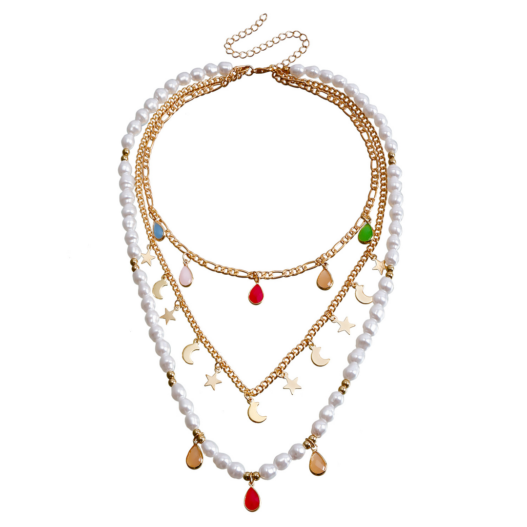 Mina - Charming Layered Necklace Set For An Elegant Look