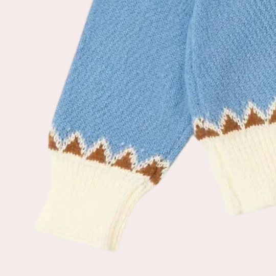 Livia| Maglione Trendy Donna con Motivo Etnico | Blu