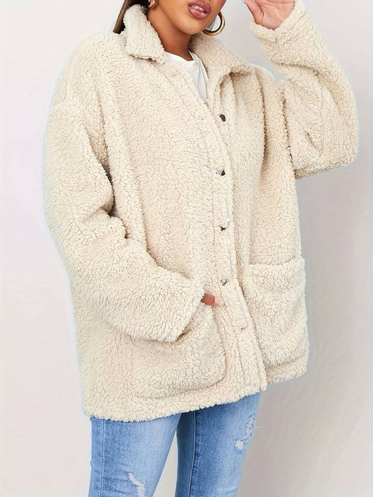 Sofie - Warm Teddy Jacket For Women With Buttons