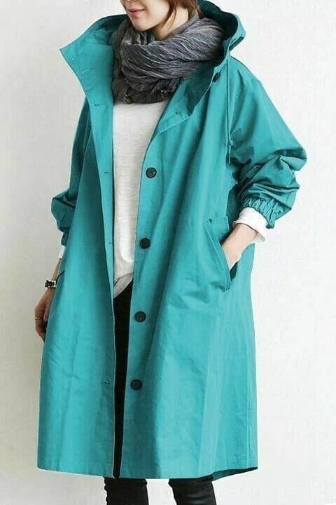 Lena - Stylish Oversized - Coat with Button Closure and Long Sleeves