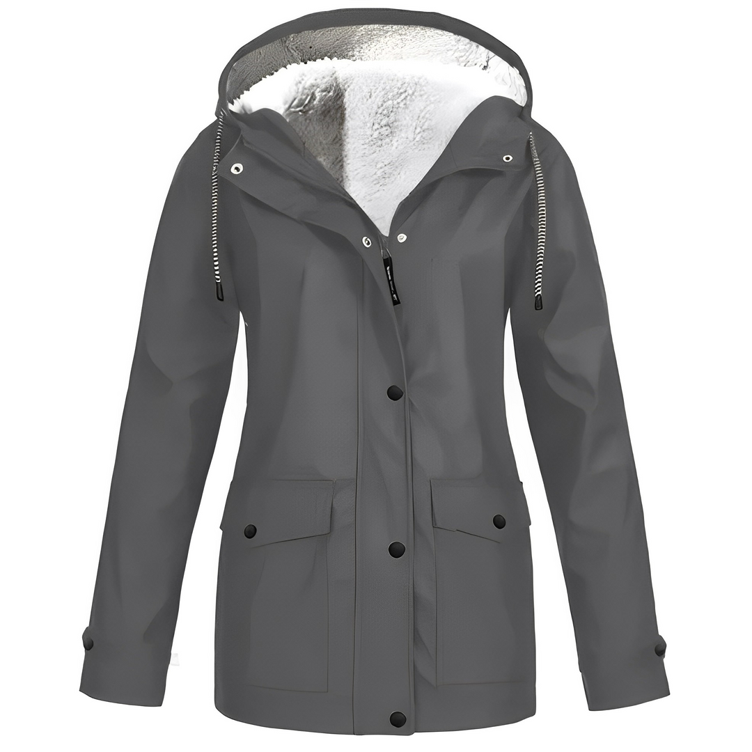 Lara - Waterproof Women's Raincoat with Fleece Lining and Hood