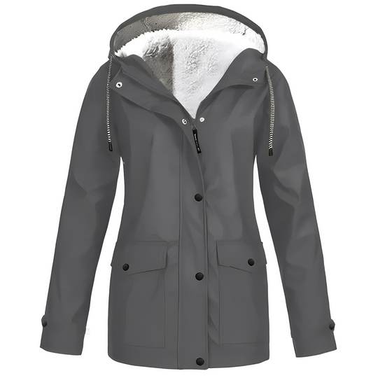 Lara - Waterproof Women's Raincoat with Fleece Lining and Hood