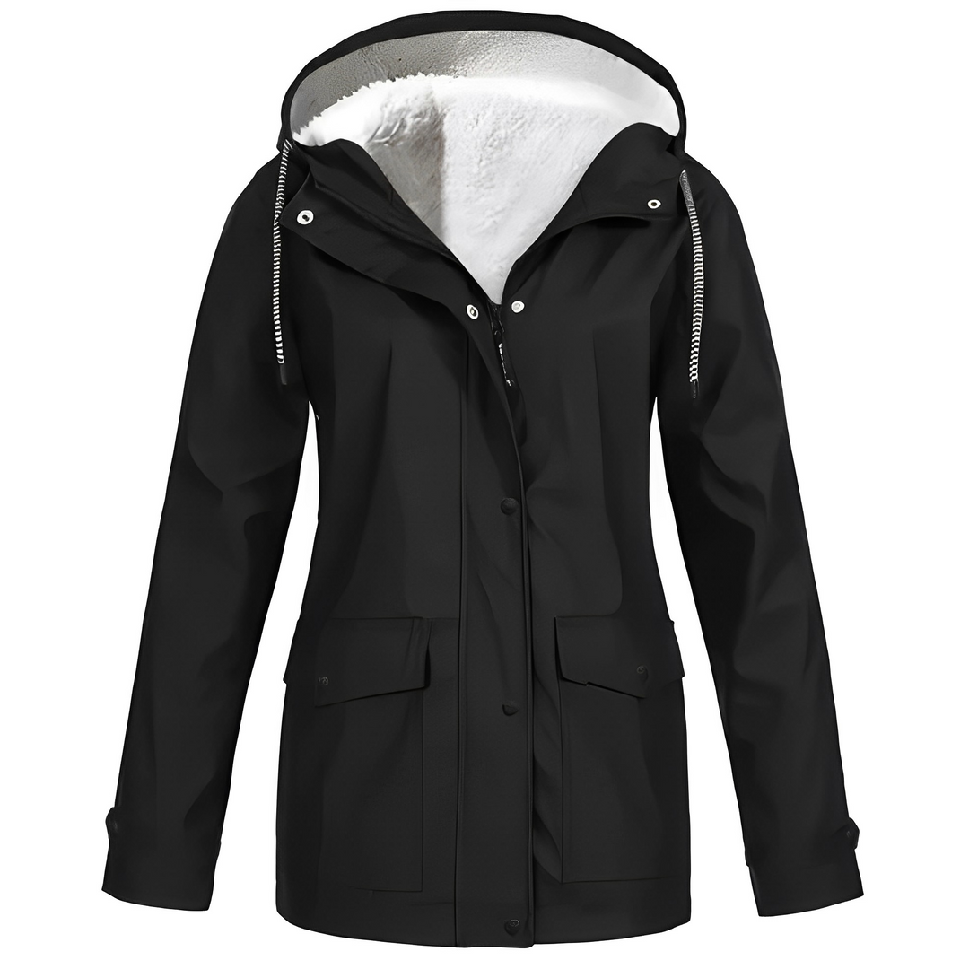 Lara - Waterproof Women's Raincoat with Fleece Lining and Hood