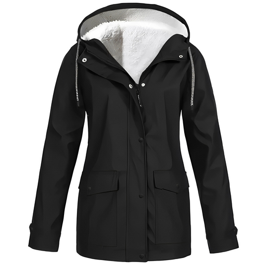 Lara - Waterproof Women's Raincoat with Fleece Lining and Hood