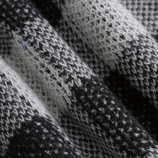Detail van de warme binnenvoering en zachte stof.