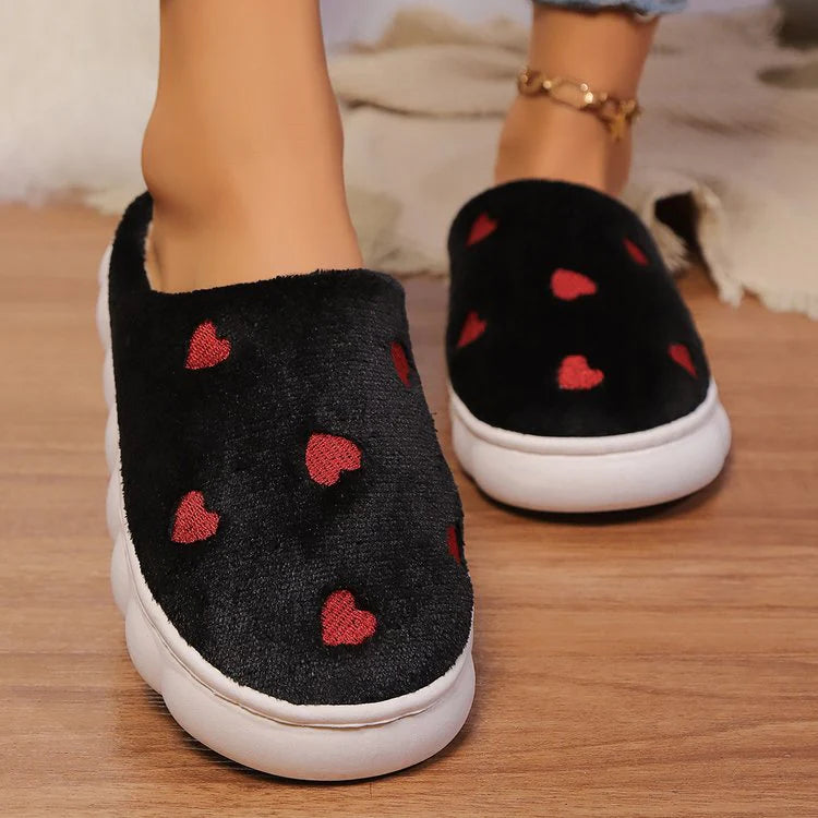 Lana - Morbide Pantofole da Donna con Motivo a Cuori