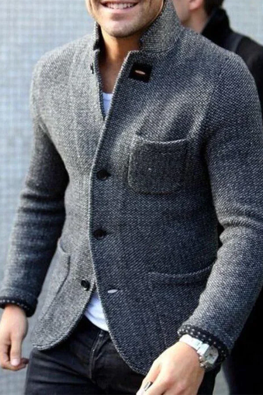 David - Elegante Cardigan da Uomo con Chiusura a Bottoni e Taschino sul Petto