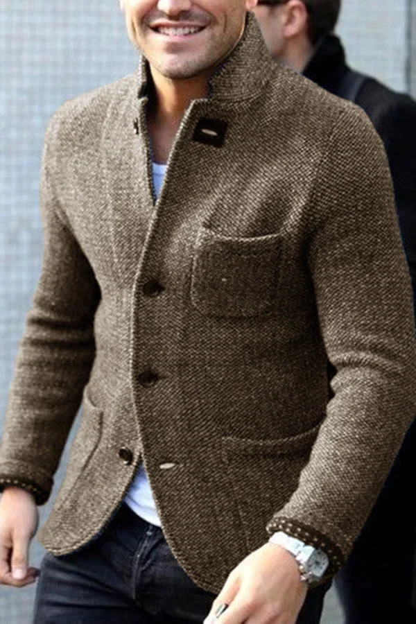 David - Elegante Cardigan da Uomo con Chiusura a Bottoni e Taschino sul Petto