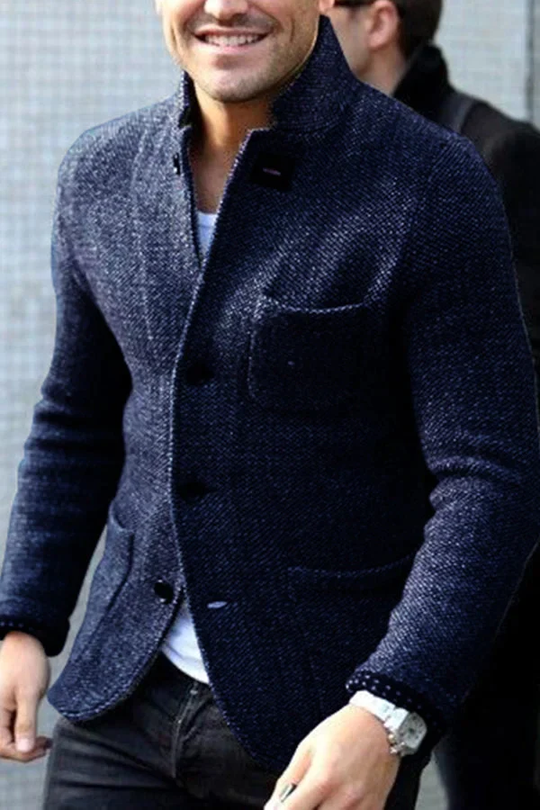 David - Elegante Cardigan da Uomo con Chiusura a Bottoni e Taschino sul Petto